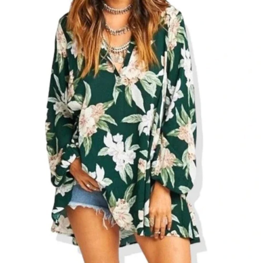 Show Me Your Mumu Jamie Tunic In Forest Florist Cloud - Picture 5 of 8